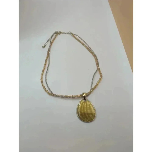 Kc Kenneth Cole Multistrand Necklace With Teardrop Pendant - Picture 4 of 5